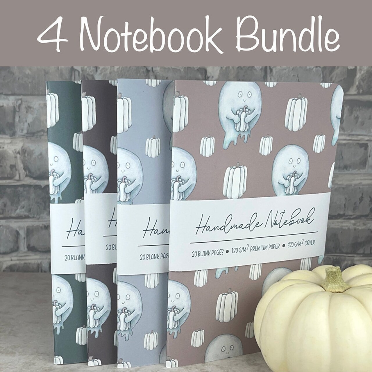 Edge Collections - 8" x 5.25" - Multicolor - Spooky Pattern Notebooks for Creative Writing - 4 Piece